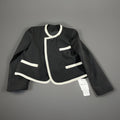 NWT Black Label Evan-Picone Black White Open Front Blazer Jacket Women