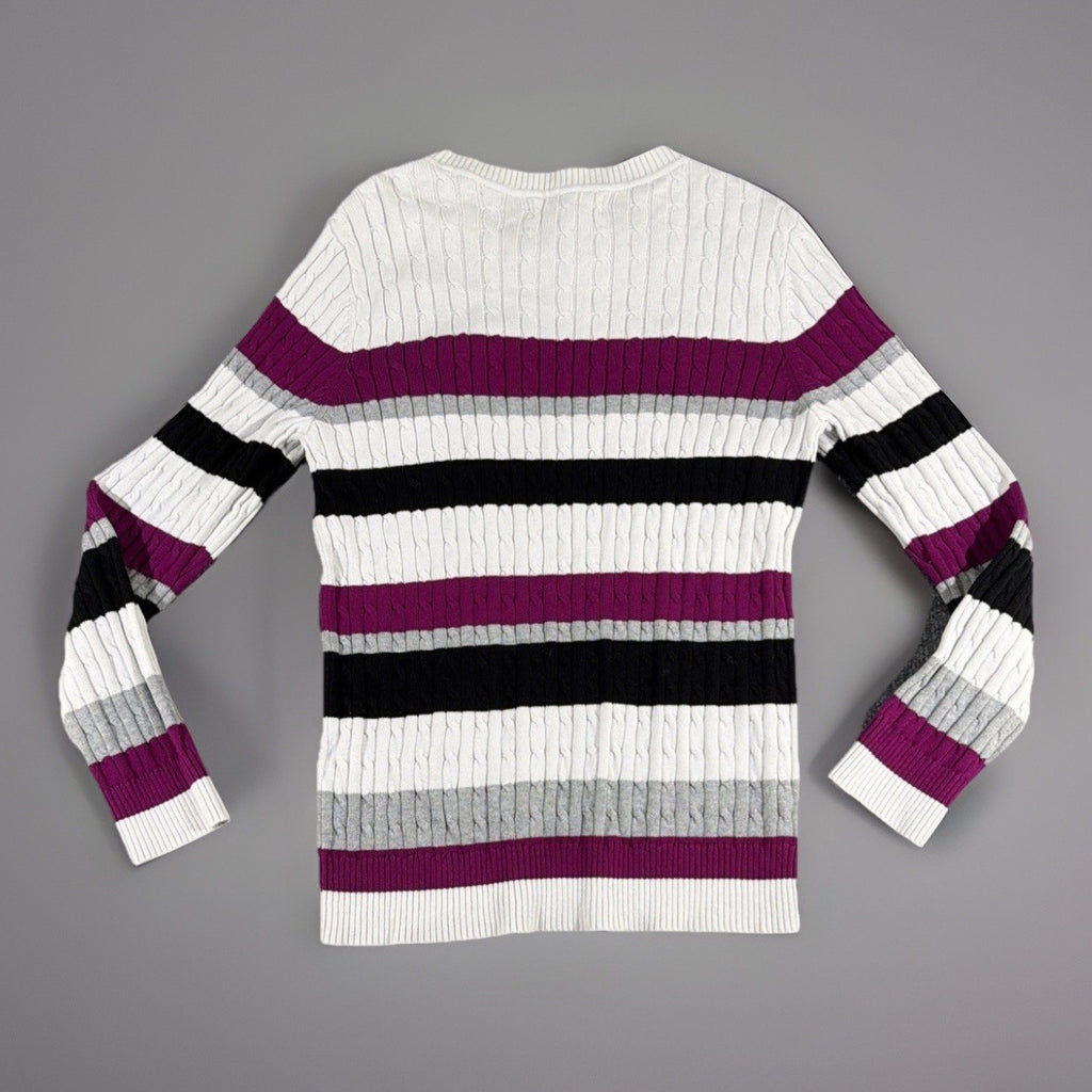 KAREN SCOTT (XL) MULTICOLOR KNIT  CREW  NECK SWEATER TOP