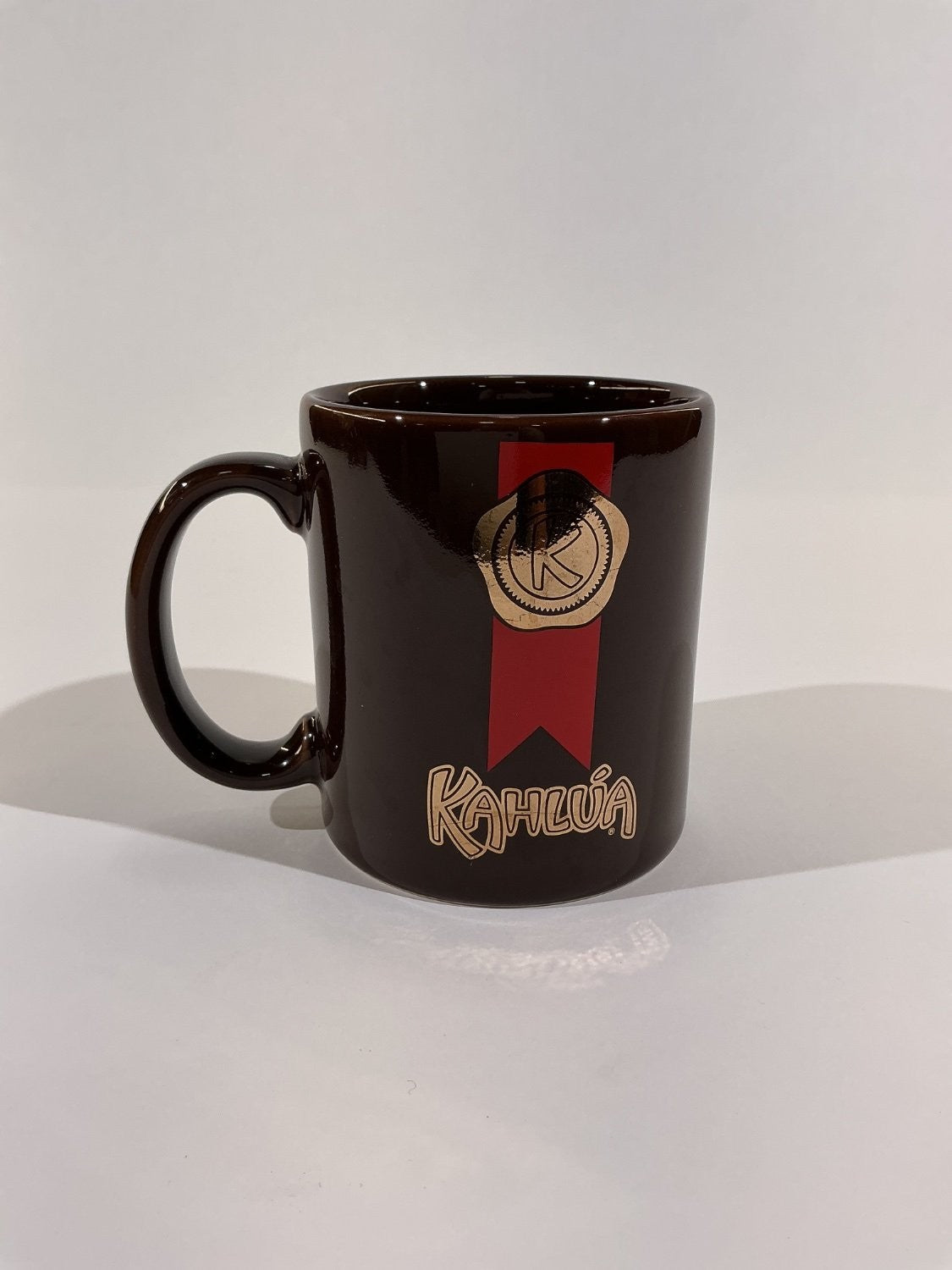 Kahlúa Coffee Mug Vintage Brown Ceramic Gold Seal Logo Made in Japan Used