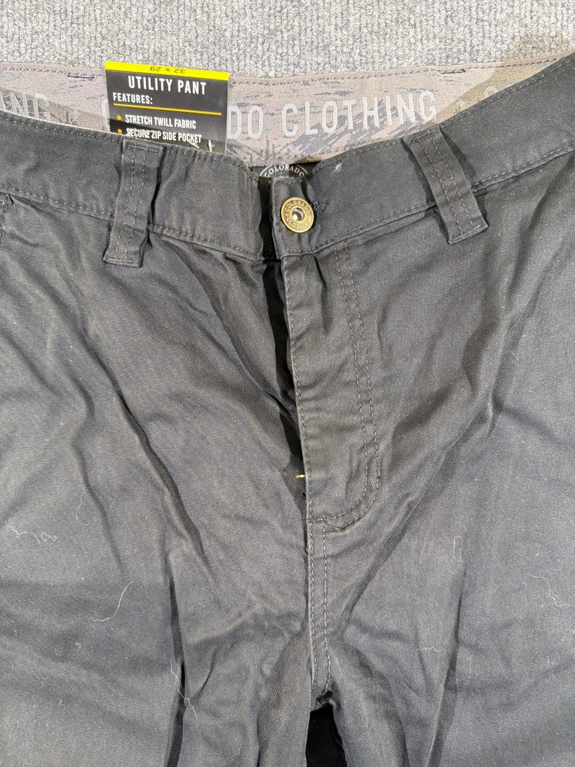 Colorado Clothing Men's Utility Pant 32 x 29 Black Stretch Twill Relaxed 1907258
