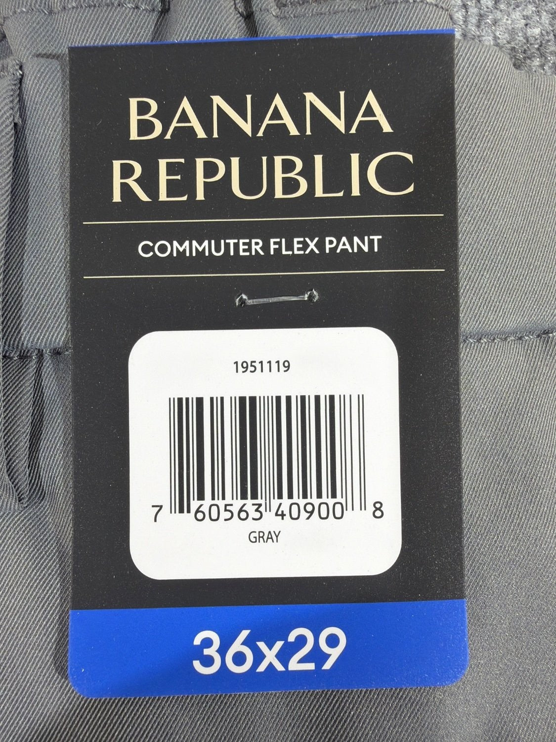 Banana Republic Commuter Flex Pant Men 36x29 Gray Athletic Chino NWT 1951119 New
