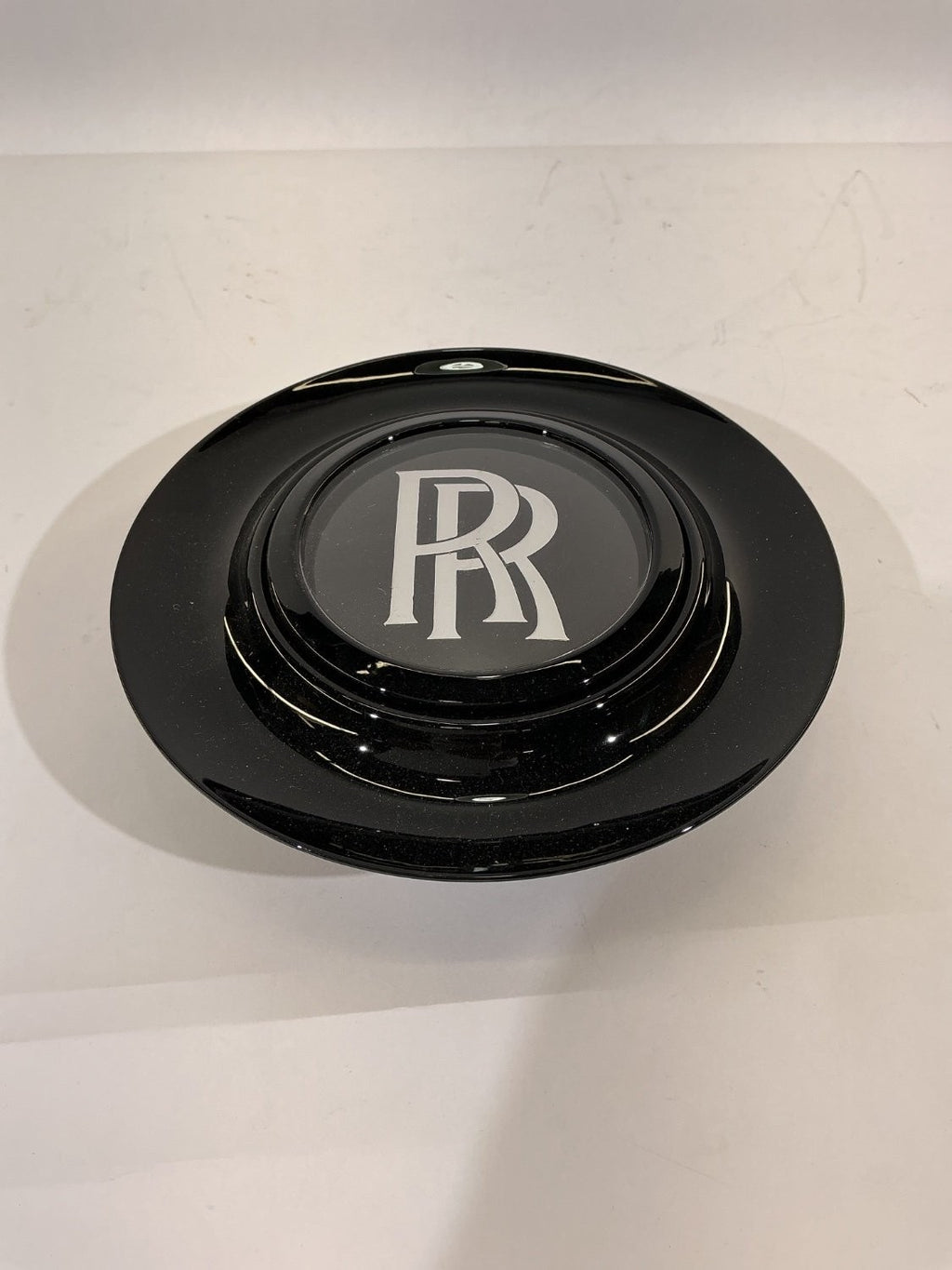 Rolls-Royce Wheel Center Cap Black Silver RR Logo 2018K183 Phantom Ghost Wraith