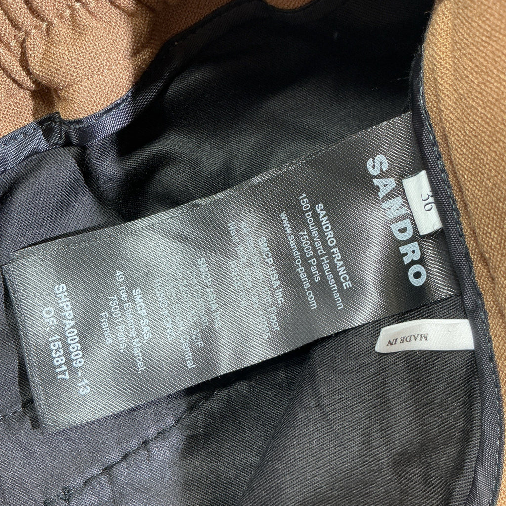 Sandro Tapered Tailored Trouser Pant in Camel Brown Size 36