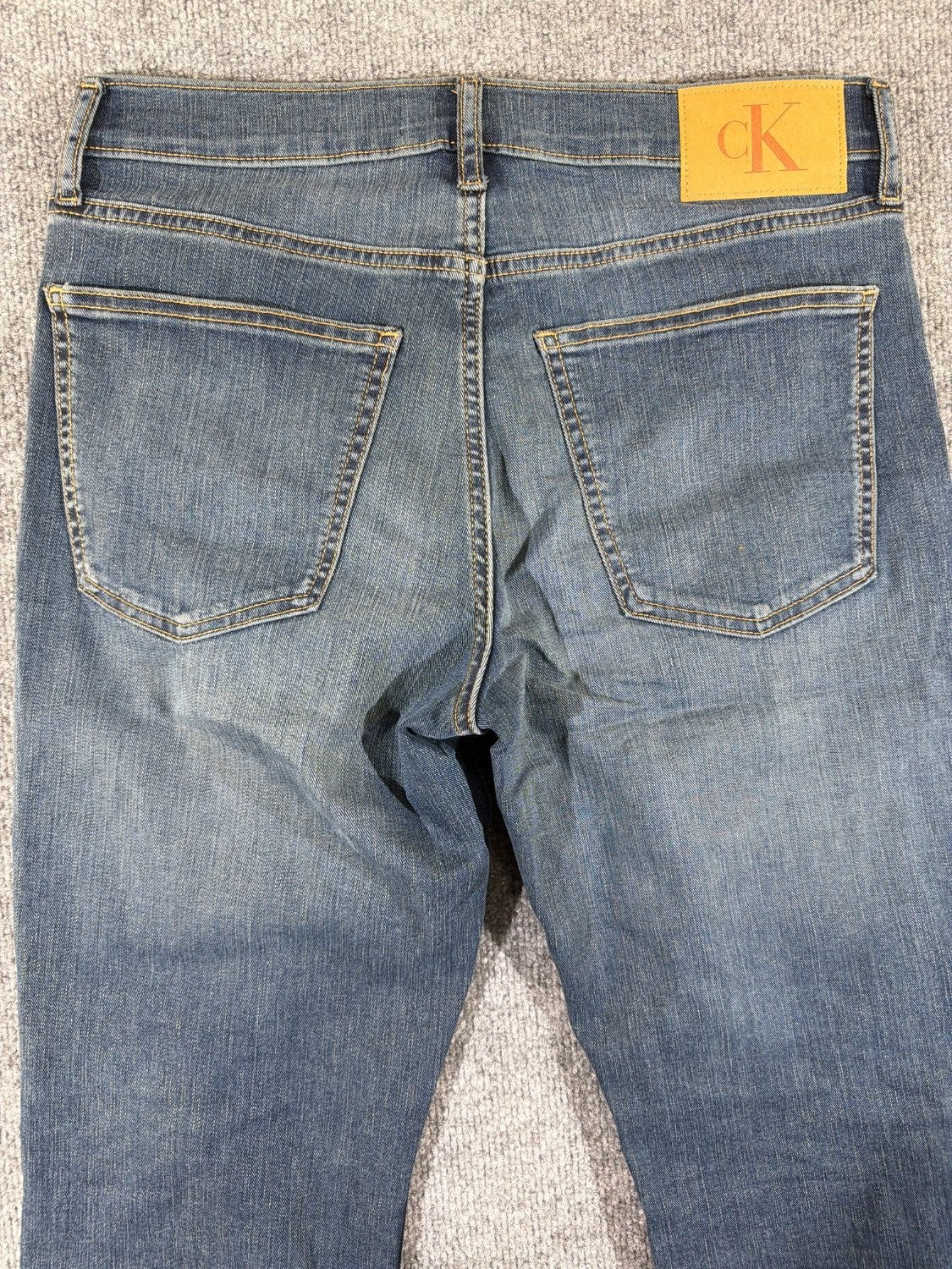 EU 32 Calvin Klein Jeans Men's Straight Leg Blue Denim Stretch Jeans 32x32