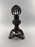 Vintage Antique Victorian Cast Iron Oil Lamp Base Kerosene Pierced Scrollwork
