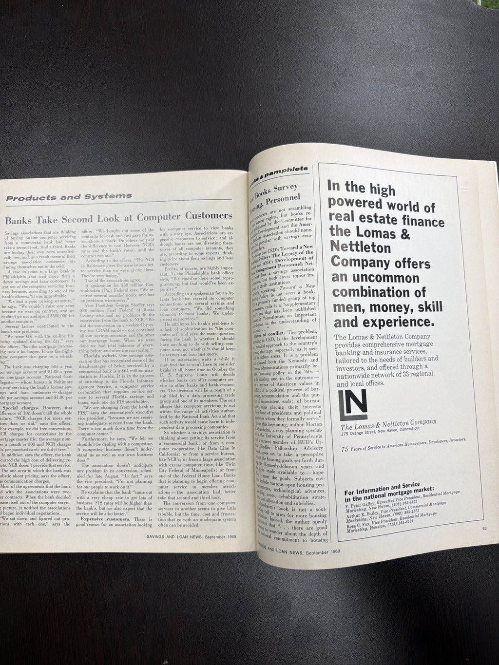 Savings and Loan News Magazine September 1969 Vintage Collectible