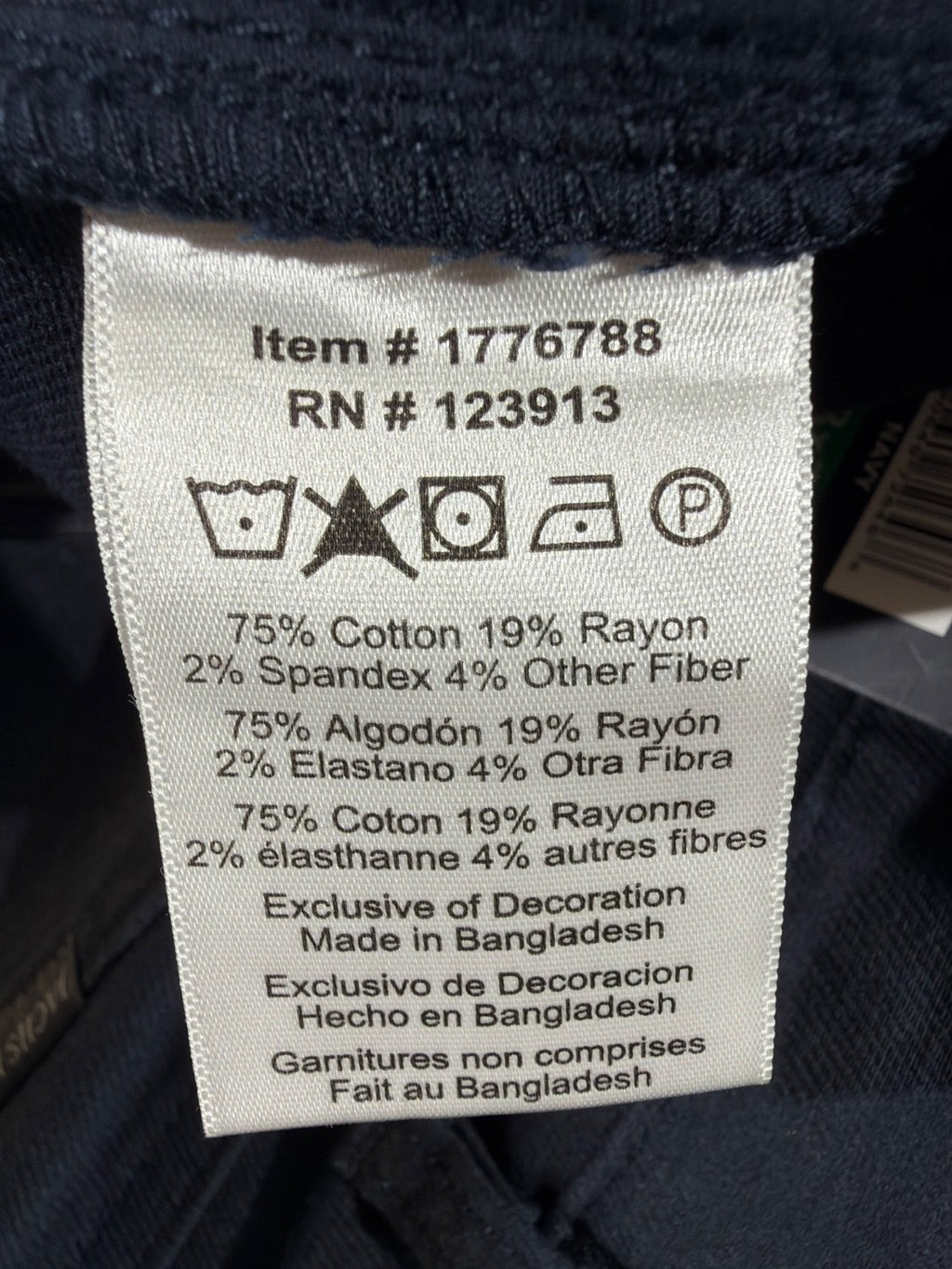 Jachs NY Men's Straight Fit 5-Pocket Pant 38x30 Navy Blue Stretch Twill Chino