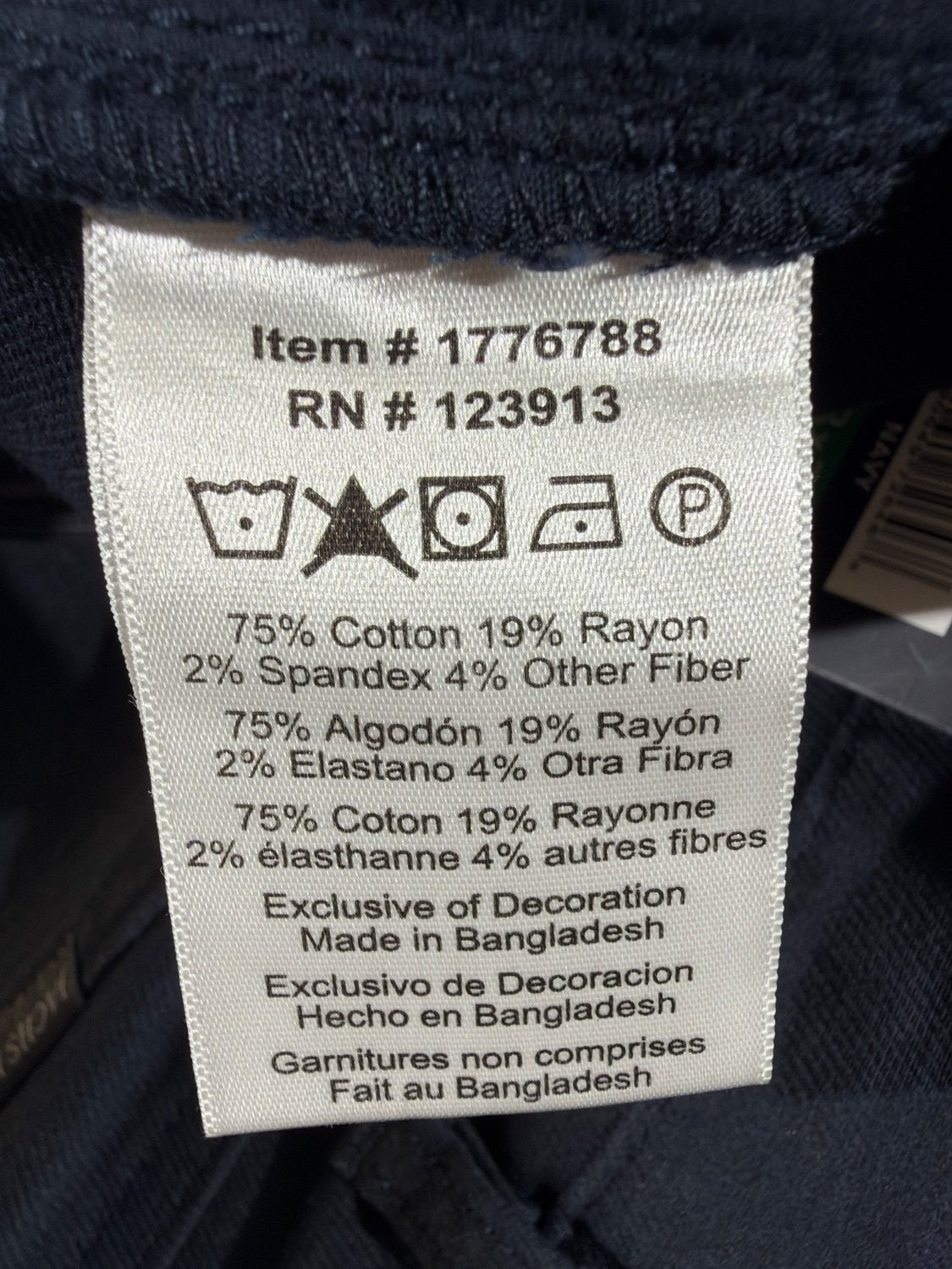 Jachs NY Men's Straight Fit 5-Pocket Pant 38x30 Navy Blue Stretch Twill Chino