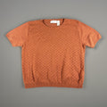 Alfred Dunner Orange Checkered Knit Women's Top, Size Small