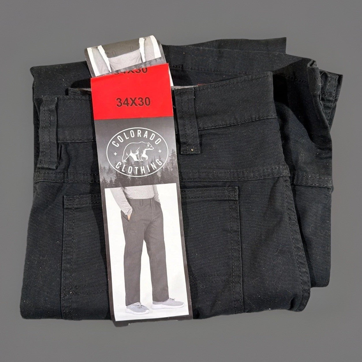 EU 34 Colorado Clothing Men's Utility Pant Relaxed Fit Stretch Twill Black