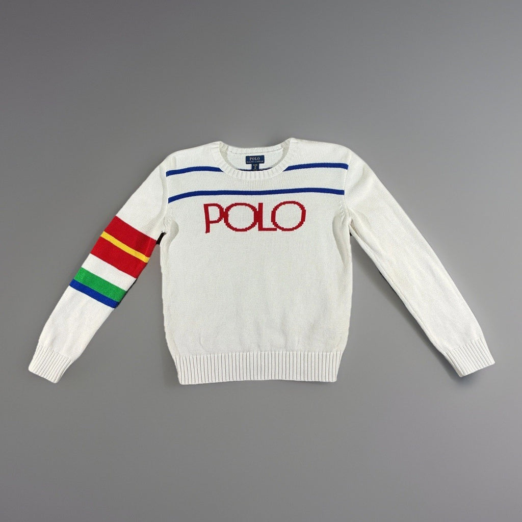 NWT Polo Ralph Lauren White Knitted Sweater Youth XL 16