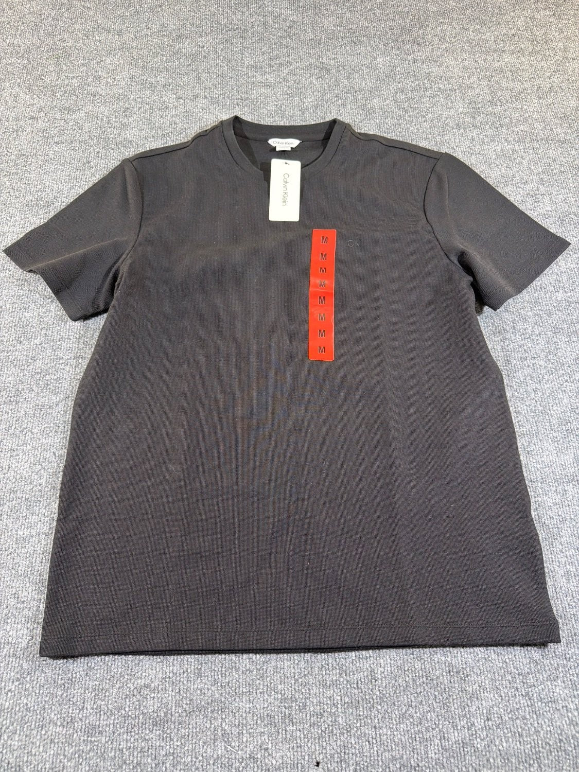 Calvin Klein Refined Knits Men's Crewneck T-Shirt Black Cotton Blend Size M NWT