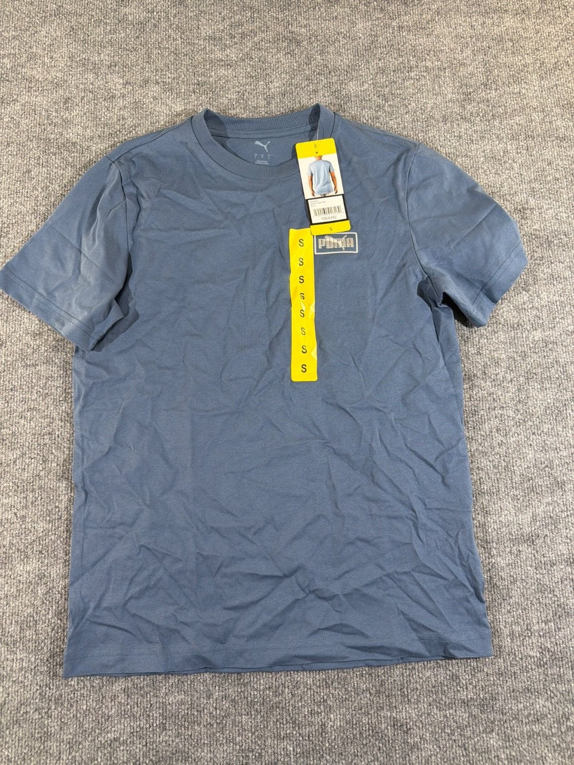 PUMA Men's Logo Tee 69388003 Blue Short Sleeve Cotton Blend Graphic T-Shirt