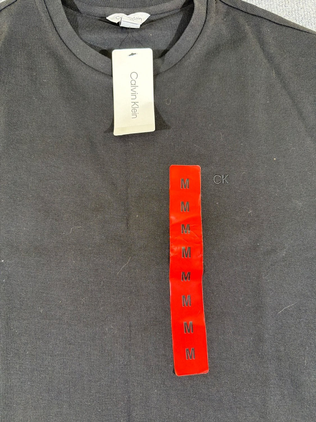 Calvin Klein Men's T-Shirt Black Cotton Blend Crew Neck Tonal Logo NWT Size M