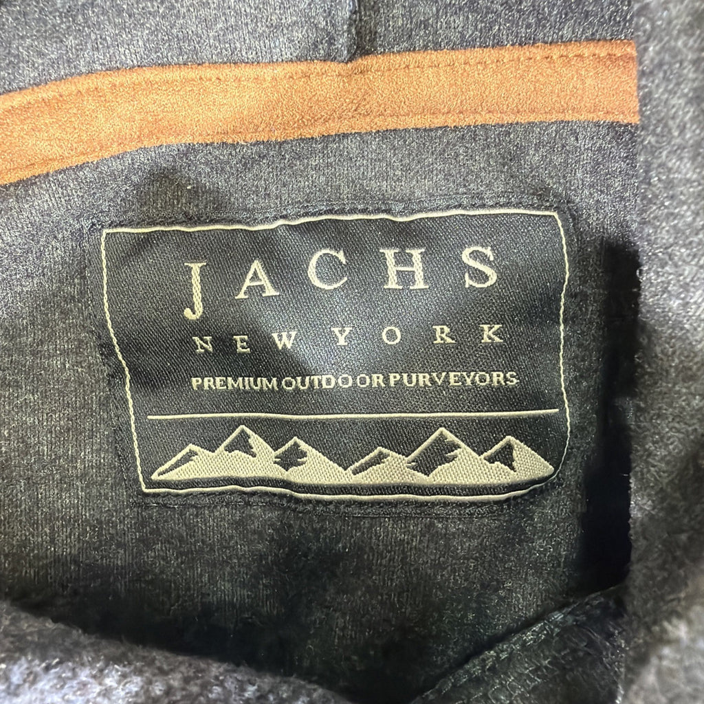 Jachs NY Heavy Knit Hoodie Men M Gray Pullover Cozy Stretch Sweatshirt