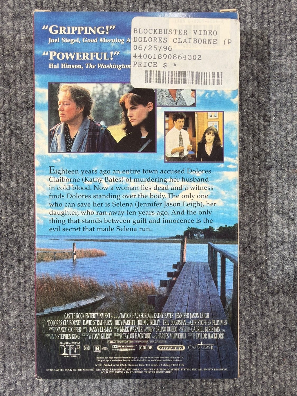 Vintage Dolores Claiborne VHS 1995 Stephen King Kathy Bates Thriller Movie NTSC