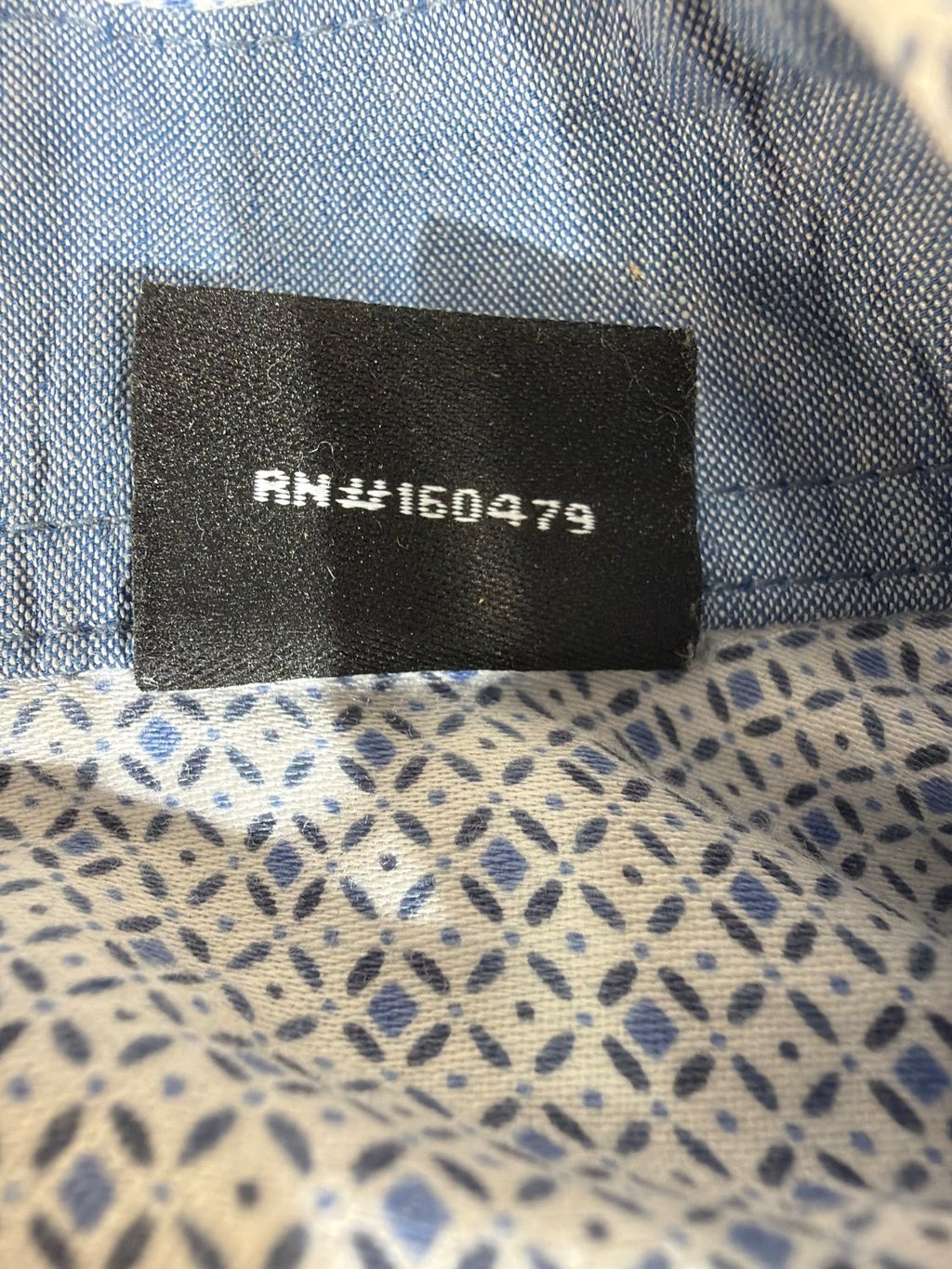 DKNY Regular Fit Stretch Dress Shirt Men White Geometric Diamond Print LS