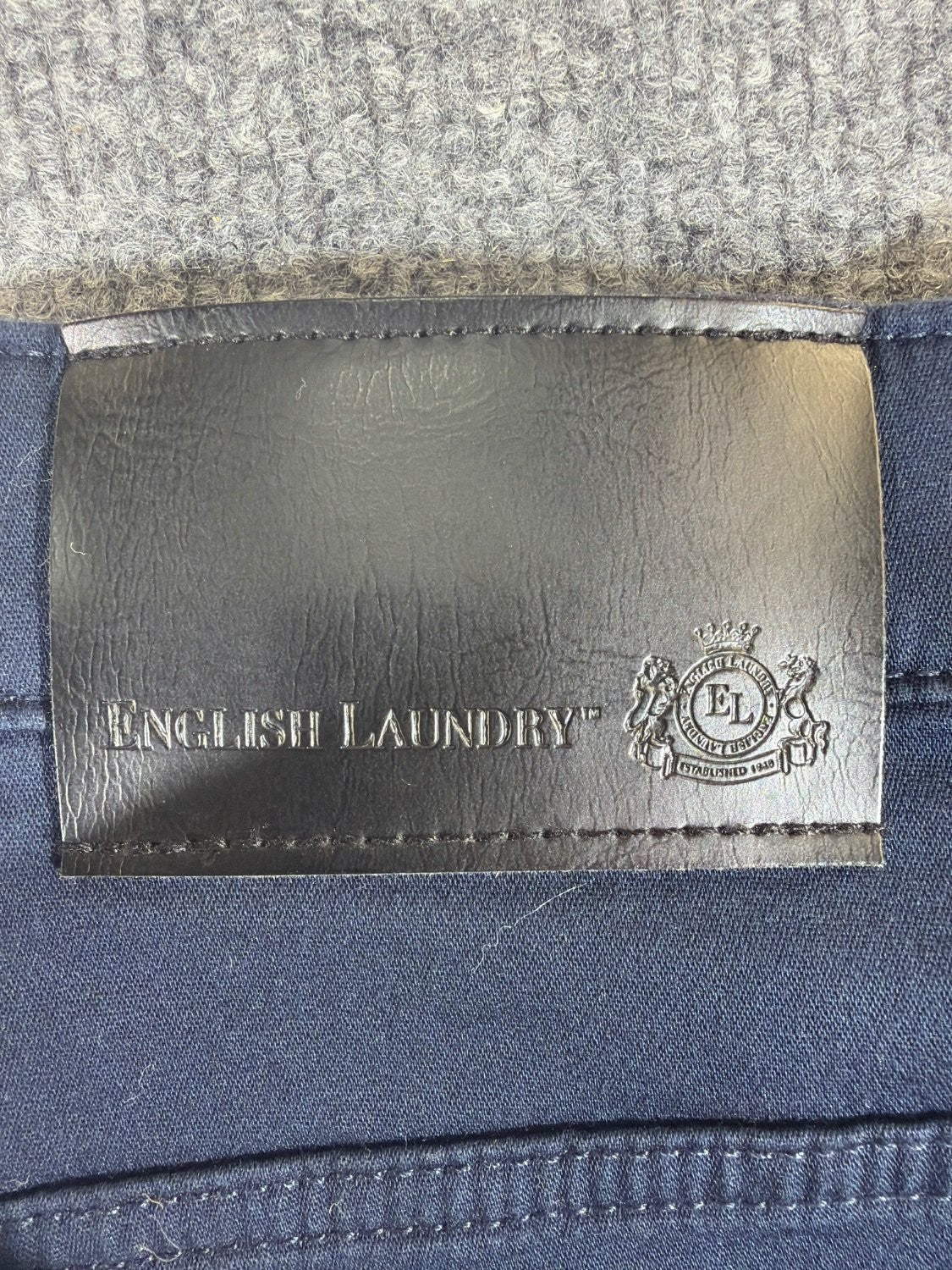 Vintage English Laundry Men's 38x29 Chino Pants Navy Blue Stretch Cotton Blend