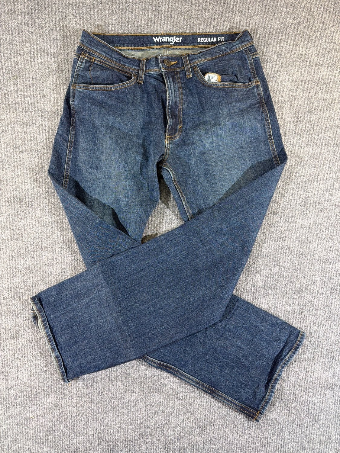Wrangler Regular Fit Men's Jeans 32x30 Blue Stretch Straight Denim 1796601 32W