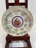 Saucer Small Multicolor Porcelain Iridescent Lustreware Finish Courting Couple