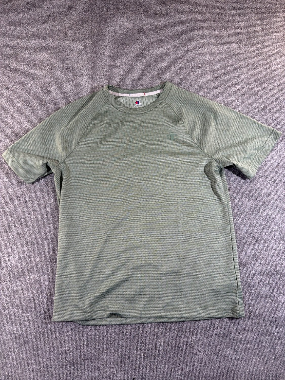 Champion Men's Performance T-Shirt Medium Gray Heathered Mesh Raglan Crew Neck M
