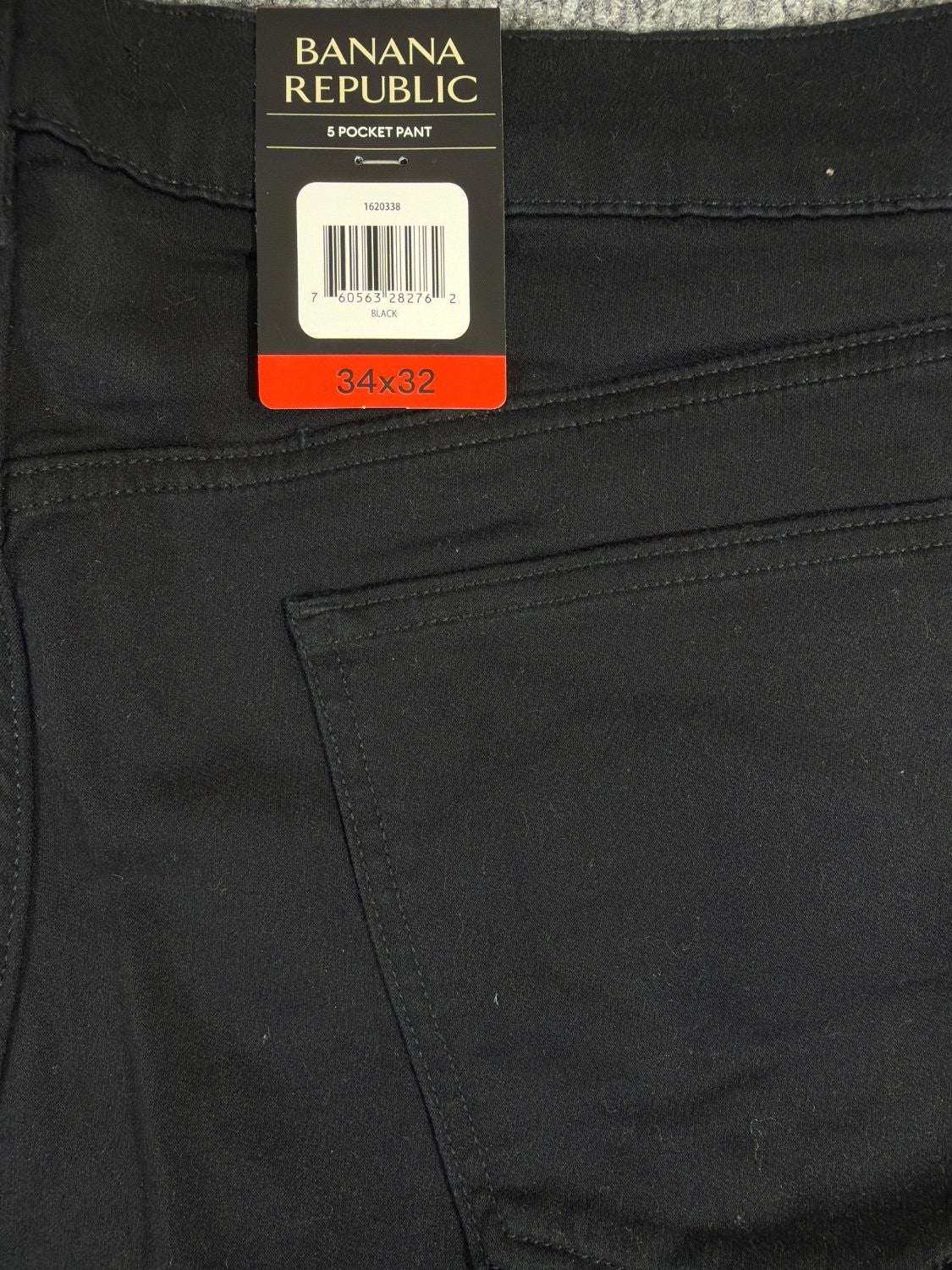 Banana Republic Traveler Pants Mens 34x32 Black Slim Fit Chino Cotton Twill NWT