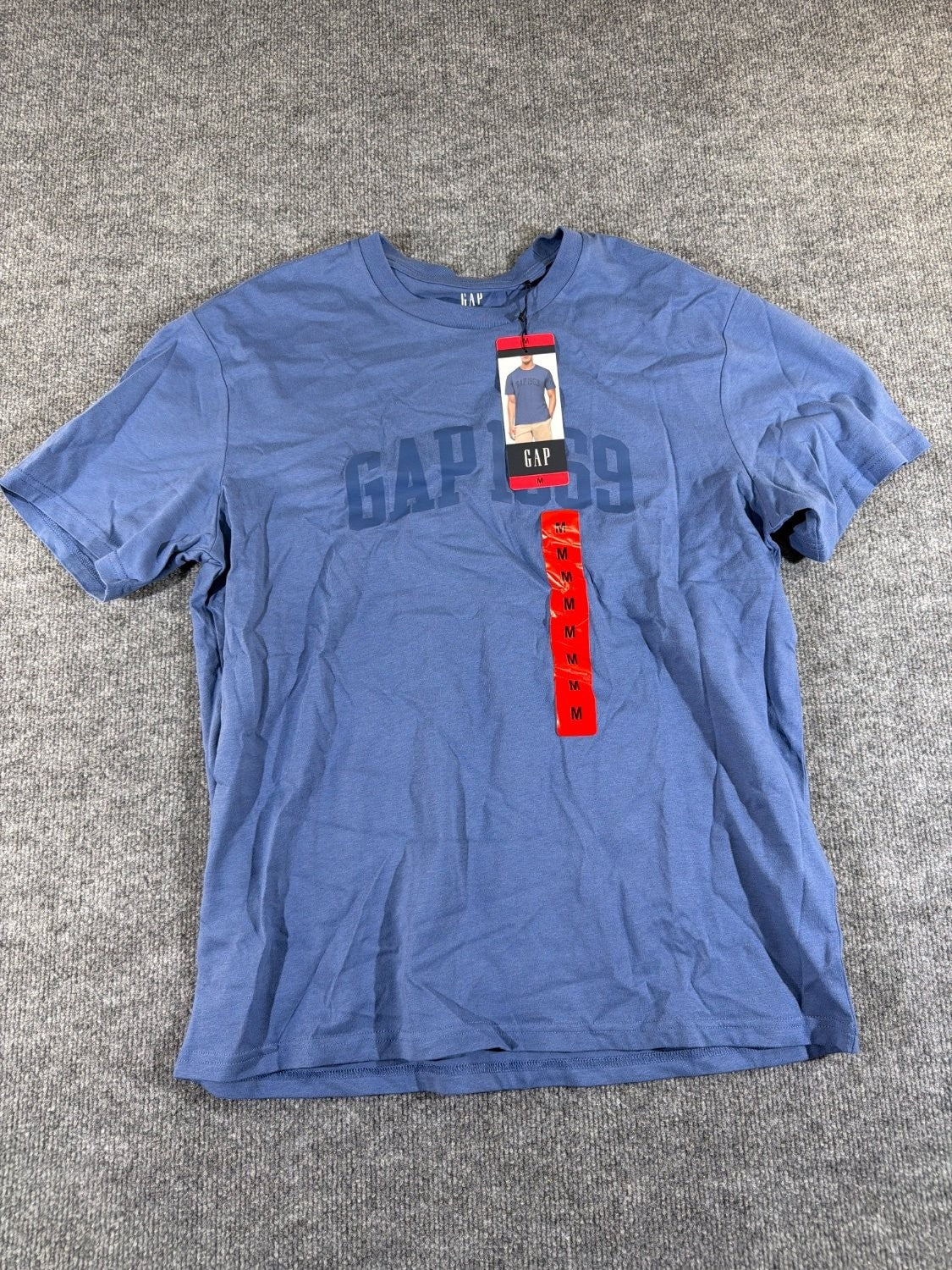 Gap 1969 Arch Logo Graphic T-Shirt Men Size M Blue Cotton Blend Crew Neck NWT