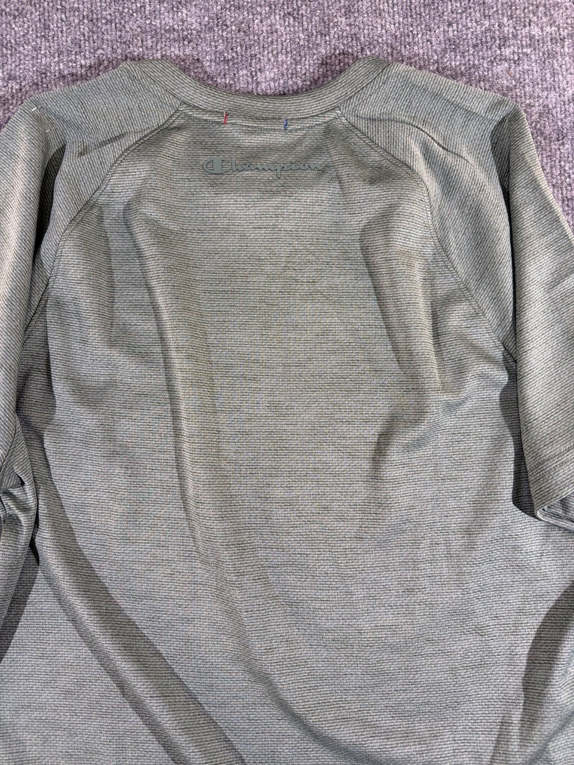 Champion Double Dry Men's T-Shirt Large L Gray Heather Moisture Wicking Athletic