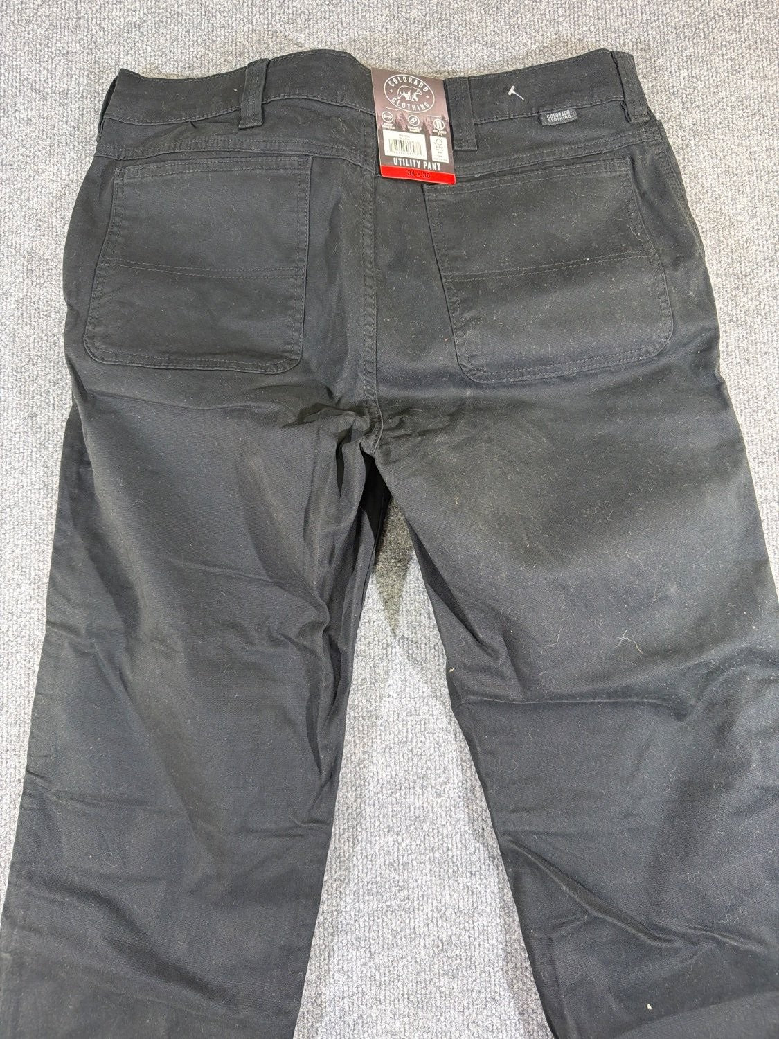 Colorado Clothing Men's Utility Pant 34x30 Black Stretch Twill Relaxed Fit
