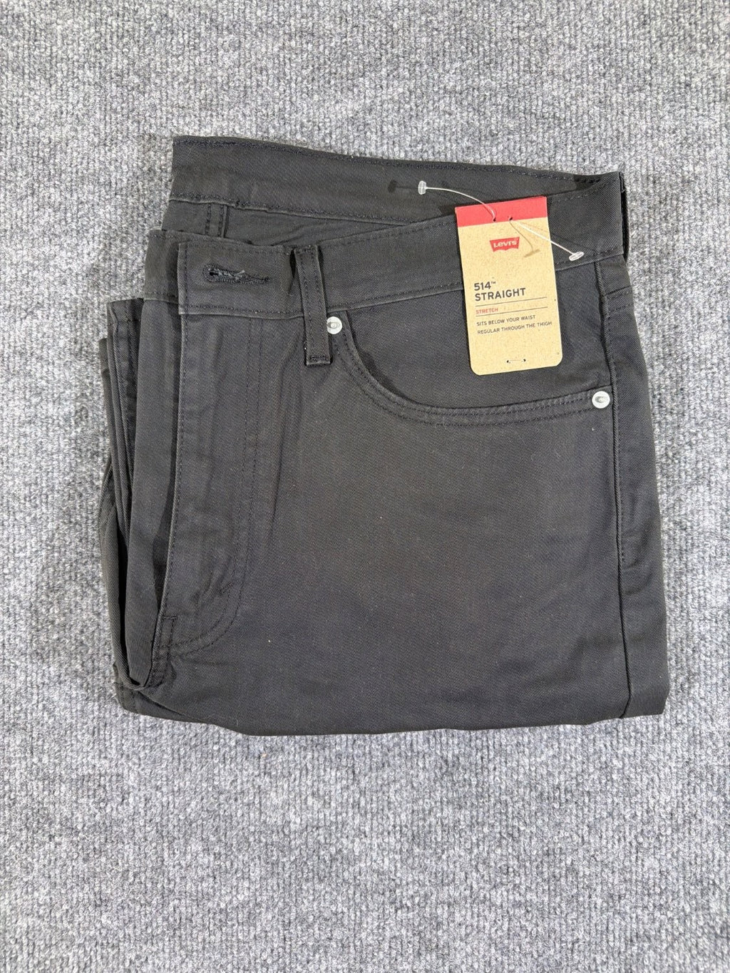 Levi's 514 Straight Fit Men's Jeans 36x34 Dark Gray Stretch Denim 005141922 NWT