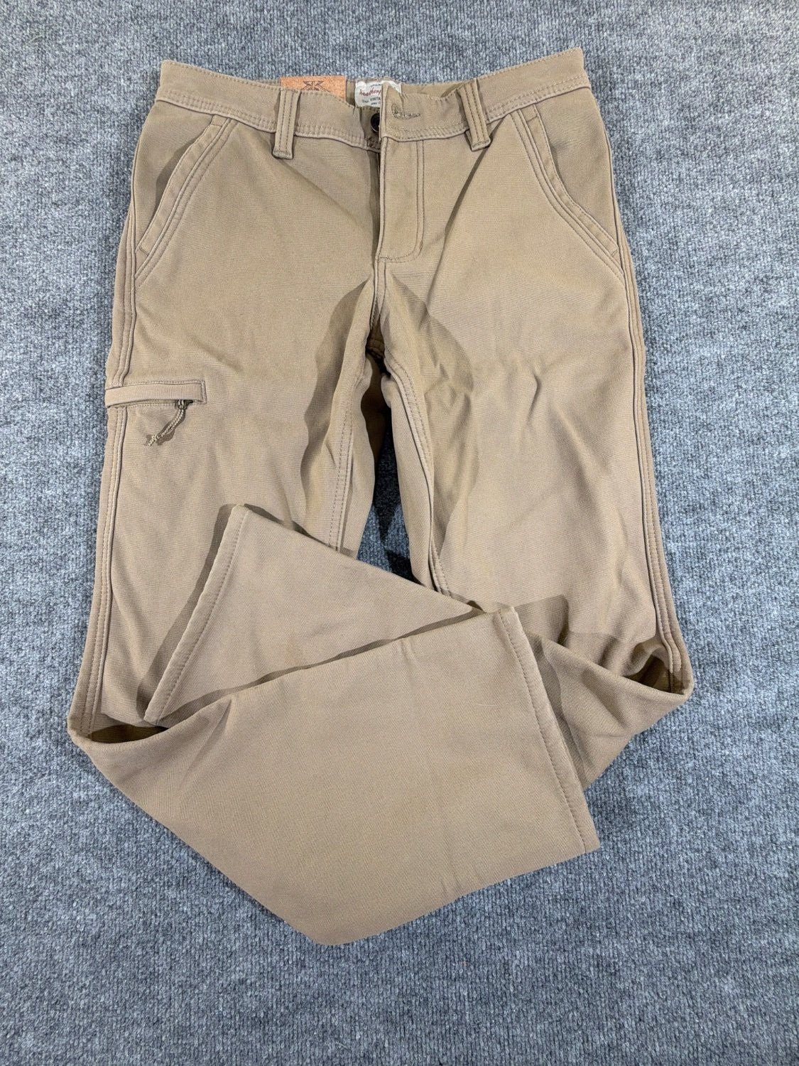 Weatherproof Vintage Men's Fleece Lined Canvas Pants 30x32 Tan Relaxed Stretch