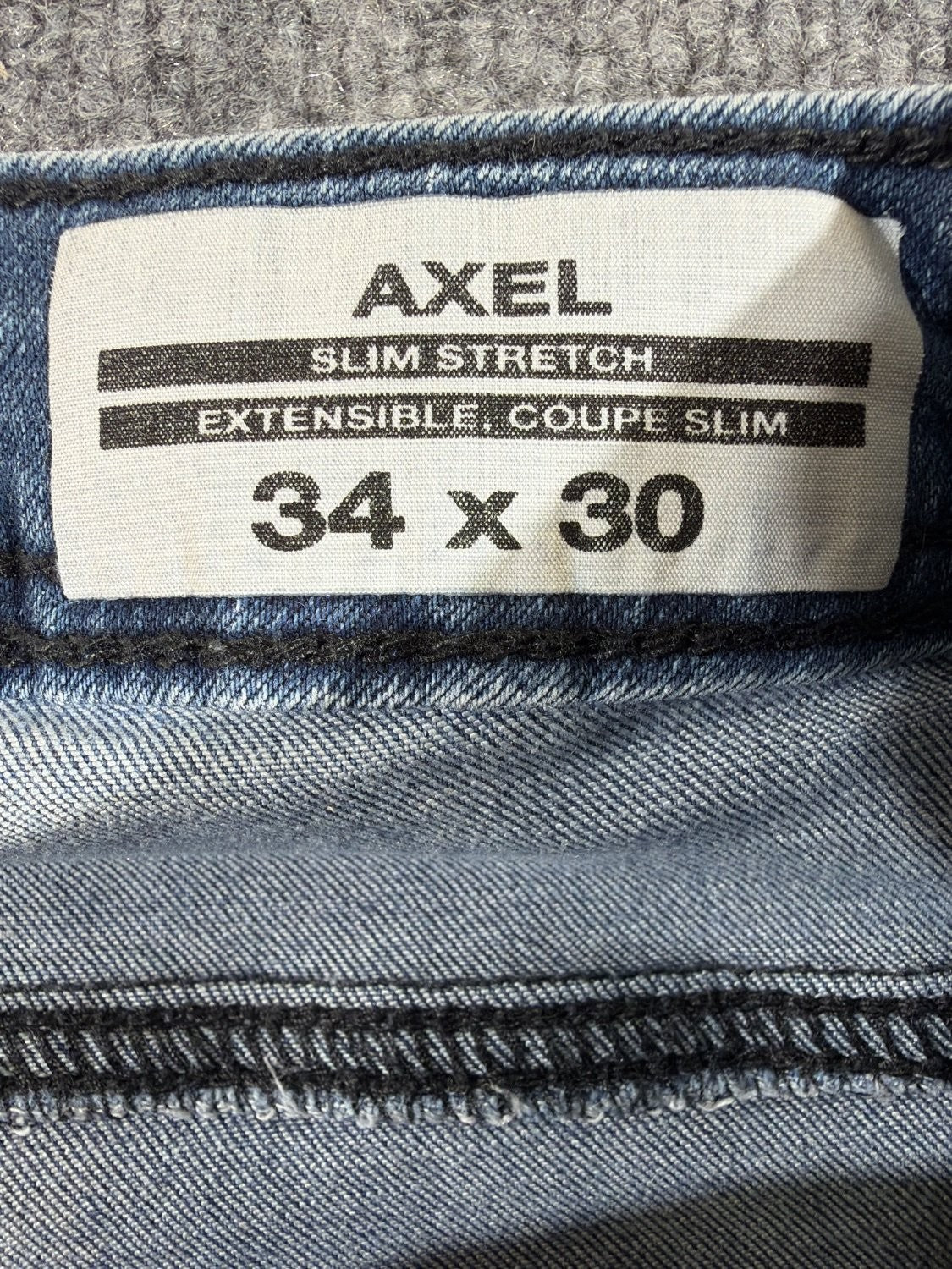 EU 34 Buffalo David Bitton Axel Slim Stretch Jeans Men 34x30 Blue Faded Denim