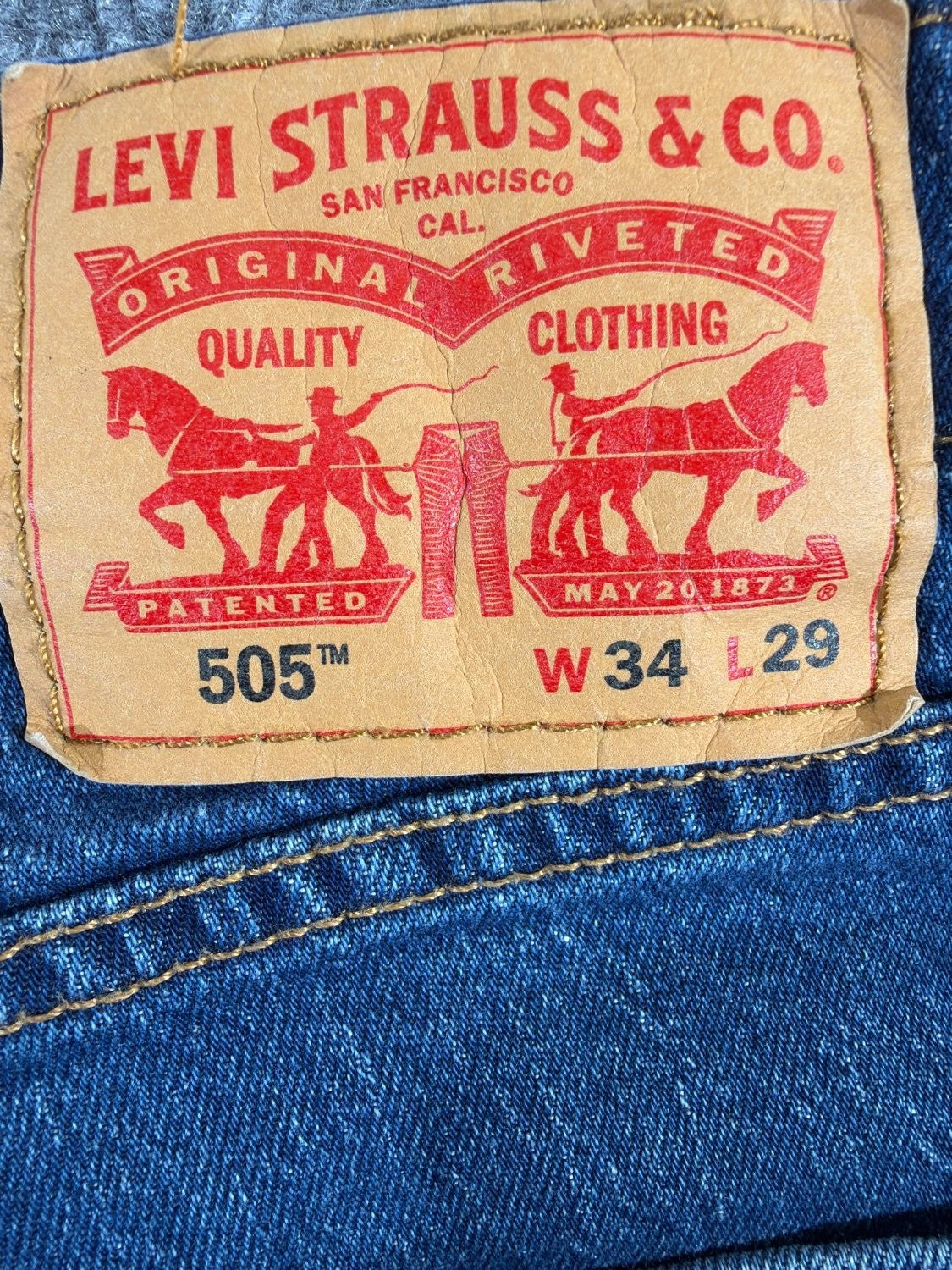 Levi's 505 Regular Fit Straight Leg Men's Jeans Medium Wash Blue W34 L29 EU 34