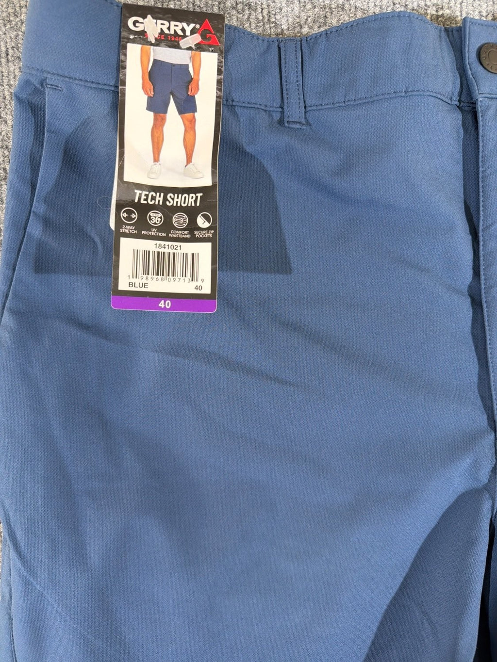 Gerry Tech Short Men 40 Blue Chino Shorts 1524021 Stretch UV Protection Quick