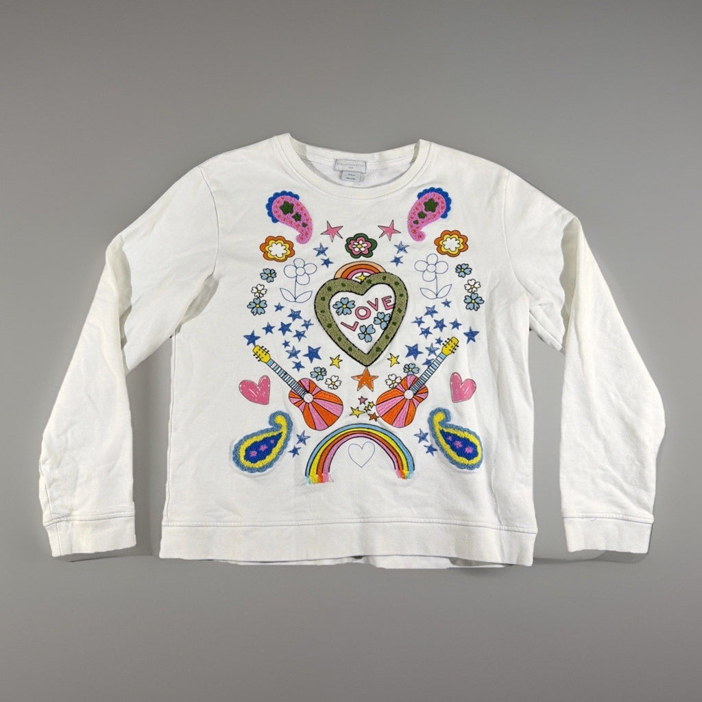 Stella McCartney Kids Sweatshirt Girls 14 Rainbow Love Guitar Textured Groovy