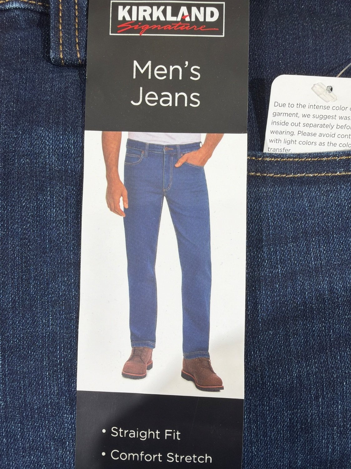 Kirkland Signature Mens Jeans 32x29 Straight Fit Comfort Stretch Denim Blue
