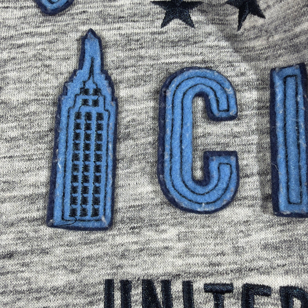 Fashion Touch by K." branded, full-zip gray sweatshirt featuring "New York City"