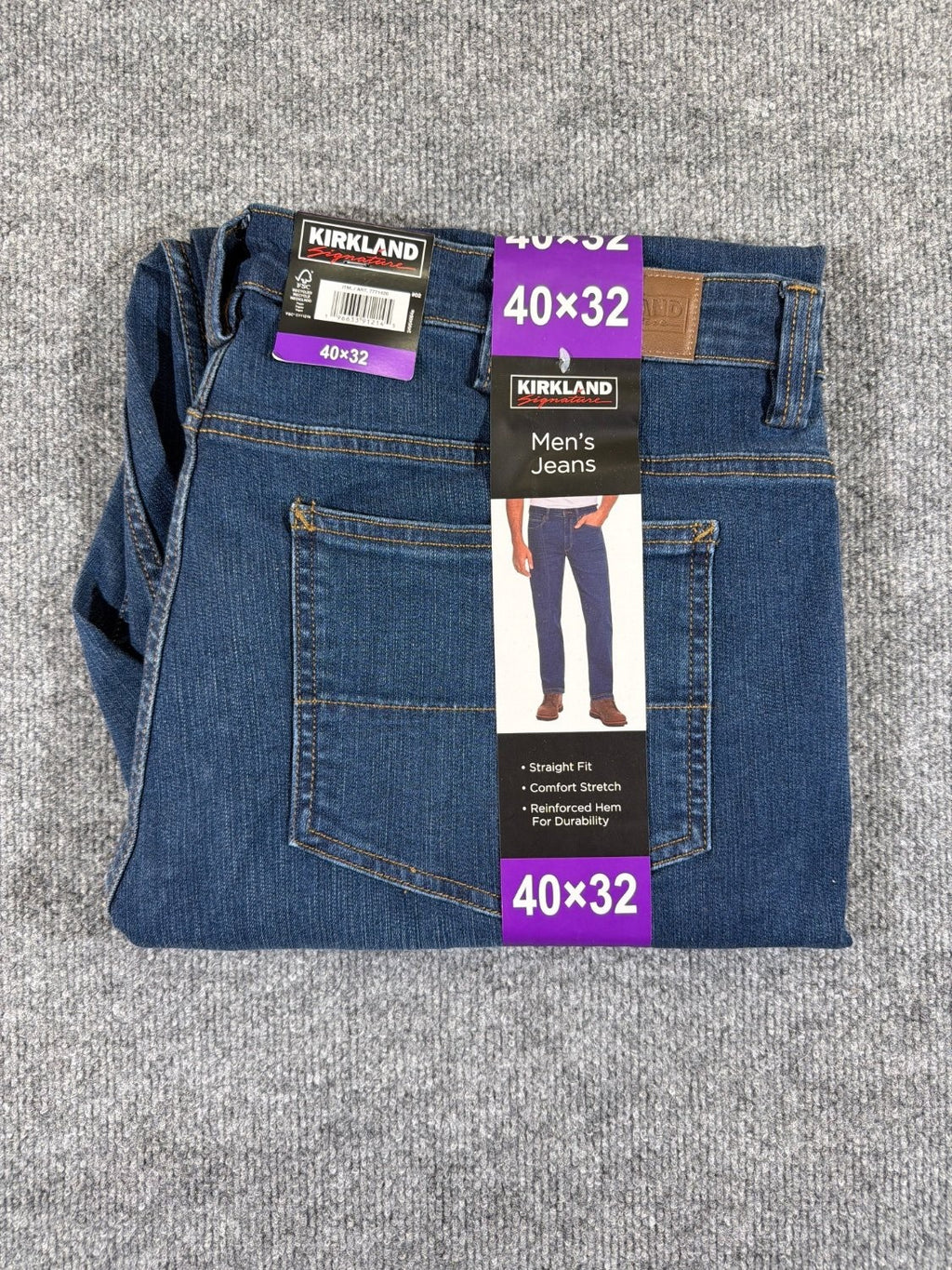 Kirkland Signature Mens Jeans 40x32 Straight Fit Comfort Stretch Denim 7771420