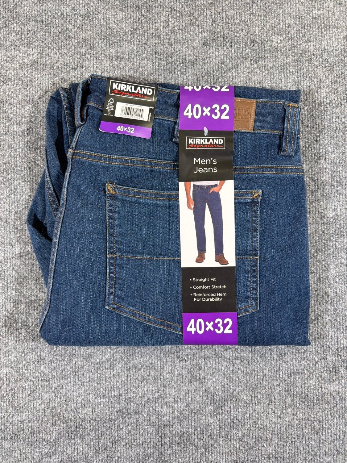 Kirkland Signature Mens Jeans 40x32 Straight Fit Comfort Stretch Denim 7771420