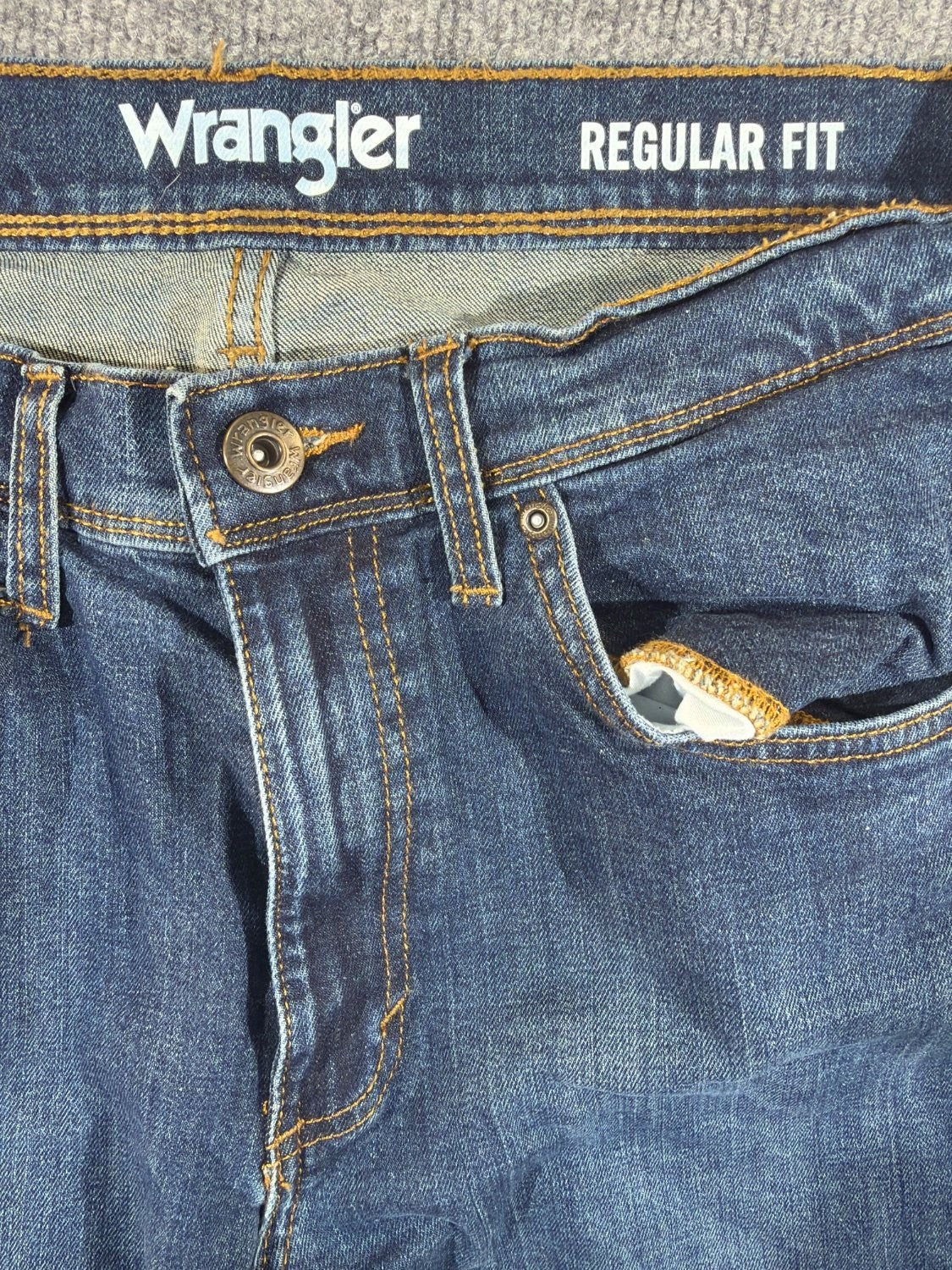 Wrangler Regular Fit Men's Jeans 32x30 Blue Stretch Straight Denim 1796601 32W