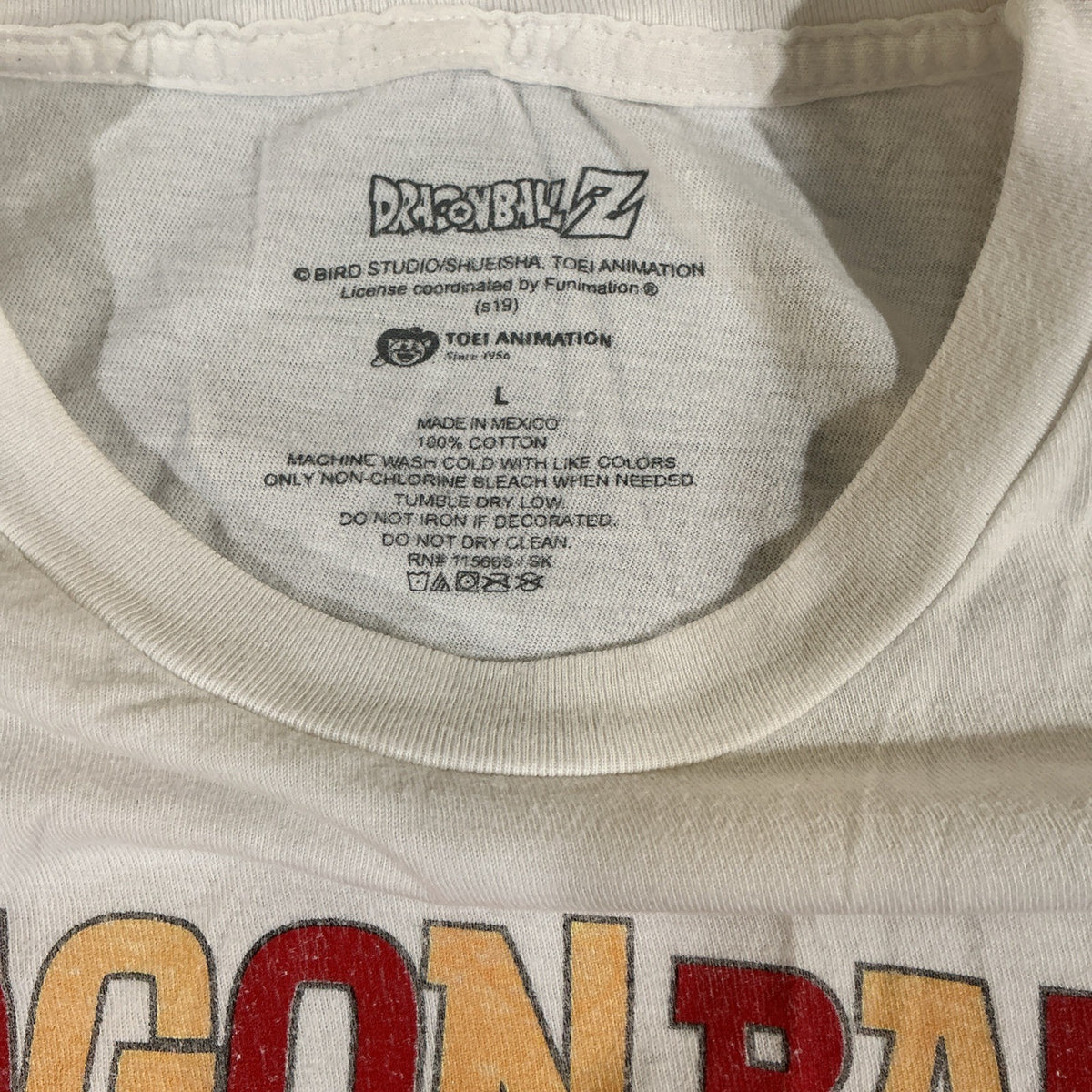 Dragon Ball Z Tshirt Men’s Large White Graphic Goku Retro DBZ Anime Tee*