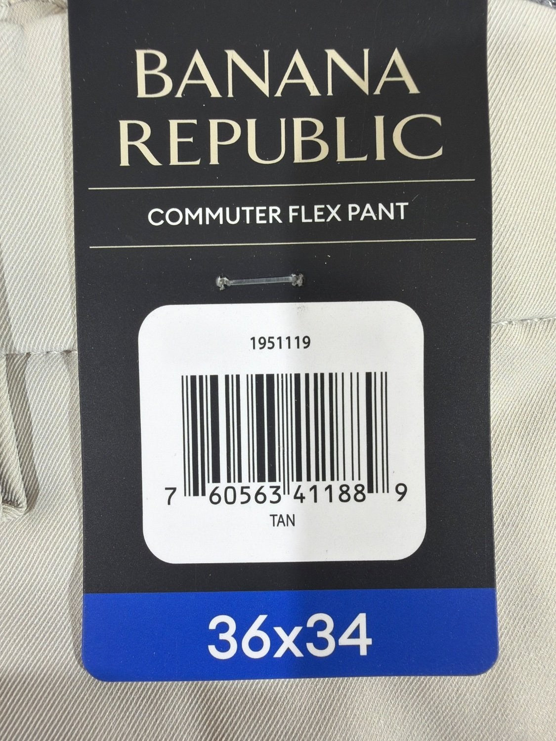 Banana Republic Commuter Flex Pant Men 36x34 Athletic Fit Tan Chino Twill