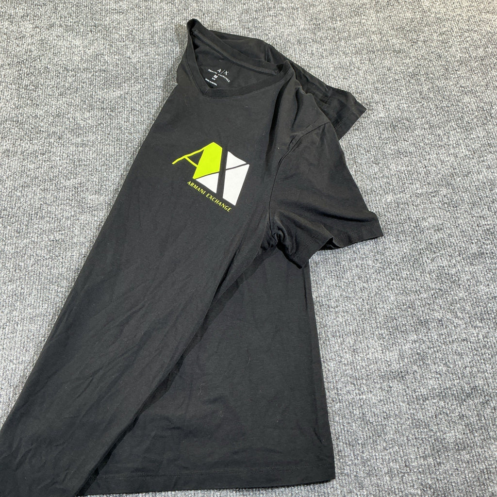 Armani Exchange Men’s T-Shirt Size  M Black Logo Graphic Slim Fit Tee