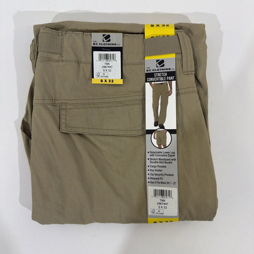 B.C.Clothing Stretch Convertible Pant Free Shipping  Sx32