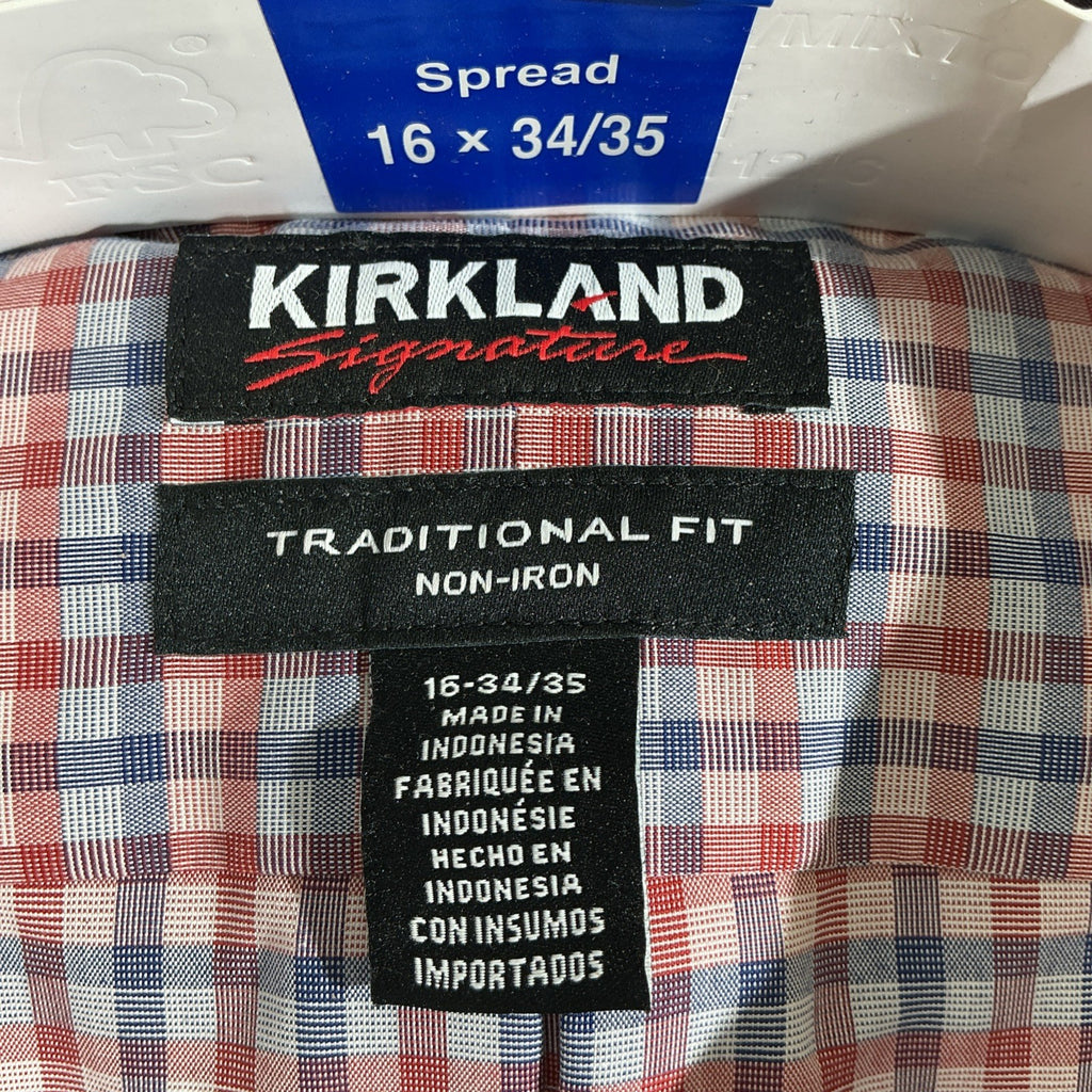 Kirkland Men's Traditional Fit Non-Iron Dress Shirt, Multicolor, Size 16x 34x35