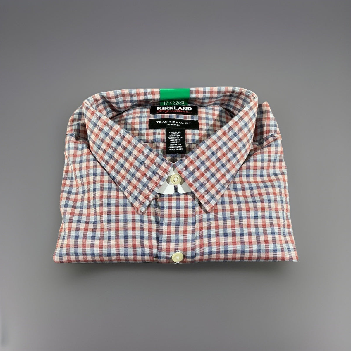 Kirkland Men's Traditional Fit Non-Iron Dress Shirt, Multicolor, Size 18-32x33