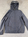 Michael Kors Logo Tape Hooded Windbreaker Jacket Navy Blue Women's Size XS Full