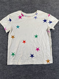 Cat & Jack Girls XL 14/16 T-Shirt White Multicolor Star Print Short Sleeve Tee