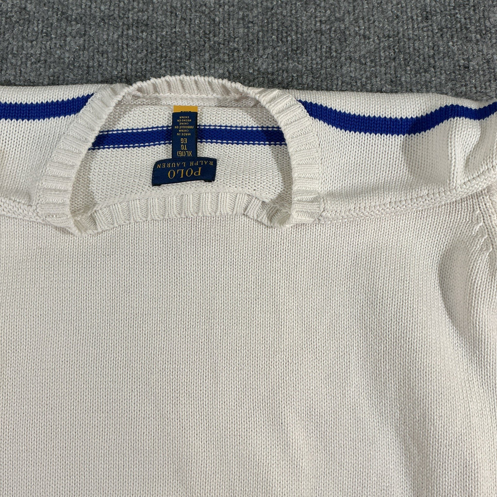 NWT Polo Ralph Lauren White Knitted Sweater Youth XL 16