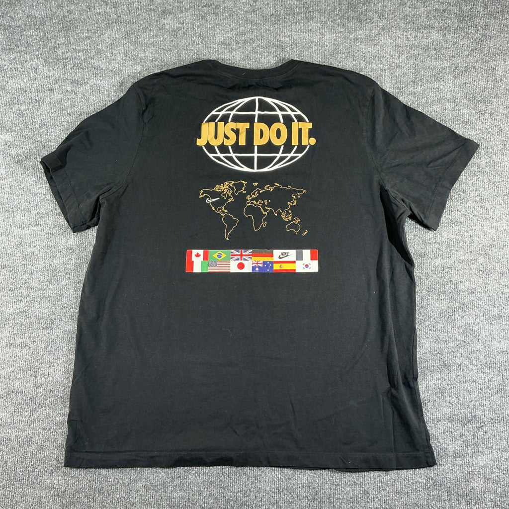 Nike Shirt Mens X Extra Large Black Short Sleeve Graphic Tee Swoosh Athletic
